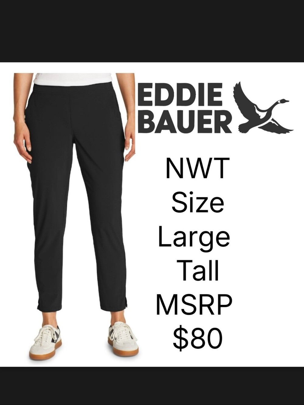 NWT Eddie Bauer Women's Departure Ankle Pants Size Large Tall